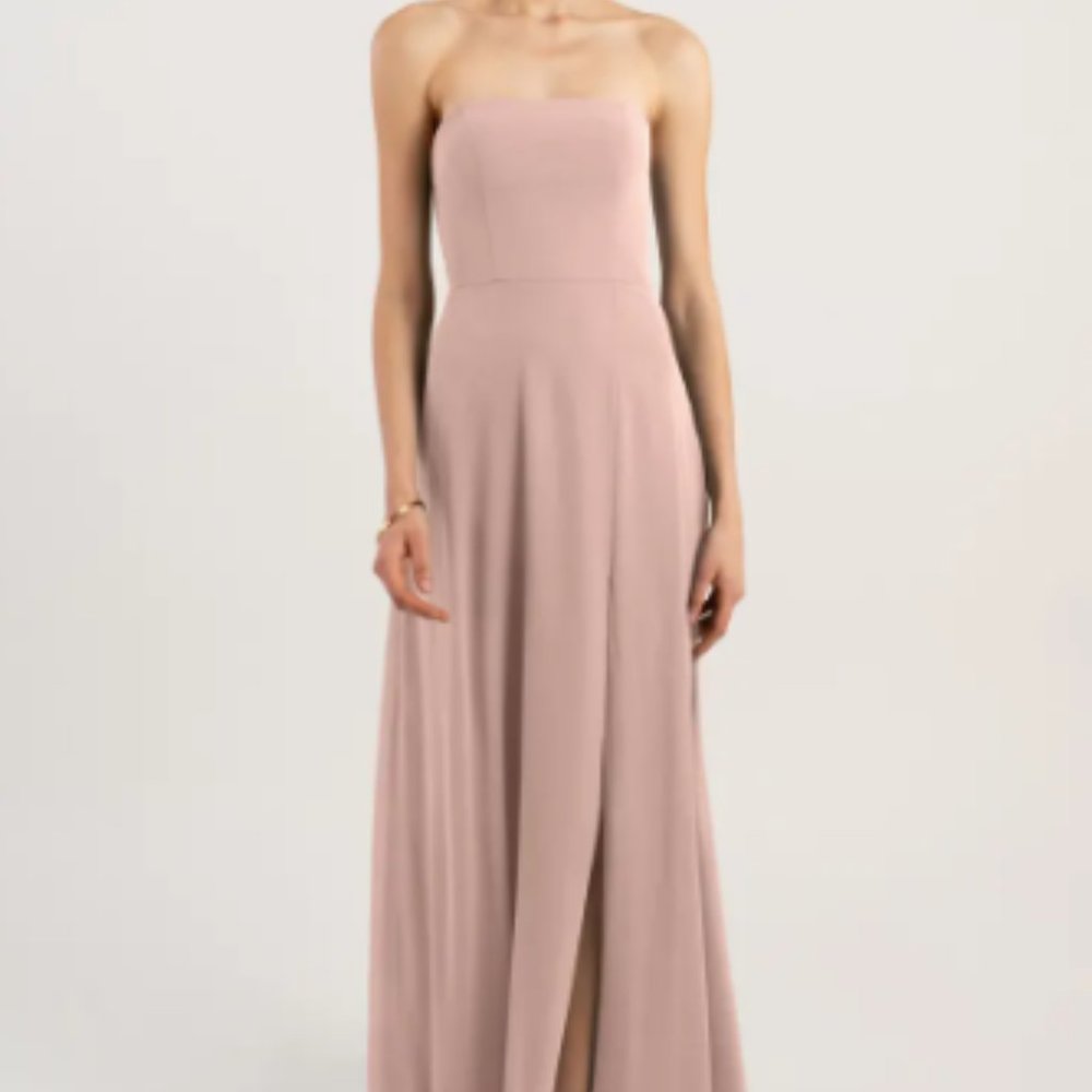 Jenny Yoo Essie Strapless Gown Whipped Apricot